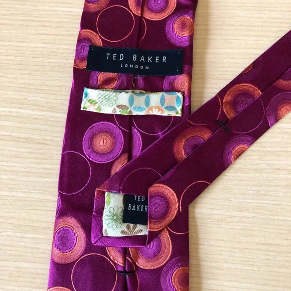 Ted Baker London Circle Pattern 100% Silk Tie - Picture 2 of 4